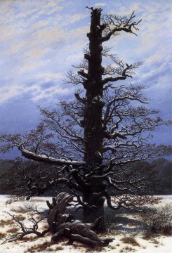 カスパー・ダヴィッド・フリードリヒ Painting - 雪の中のオークツリー・ロマンティック カスパー・ダーヴィッド・フリードリッヒ